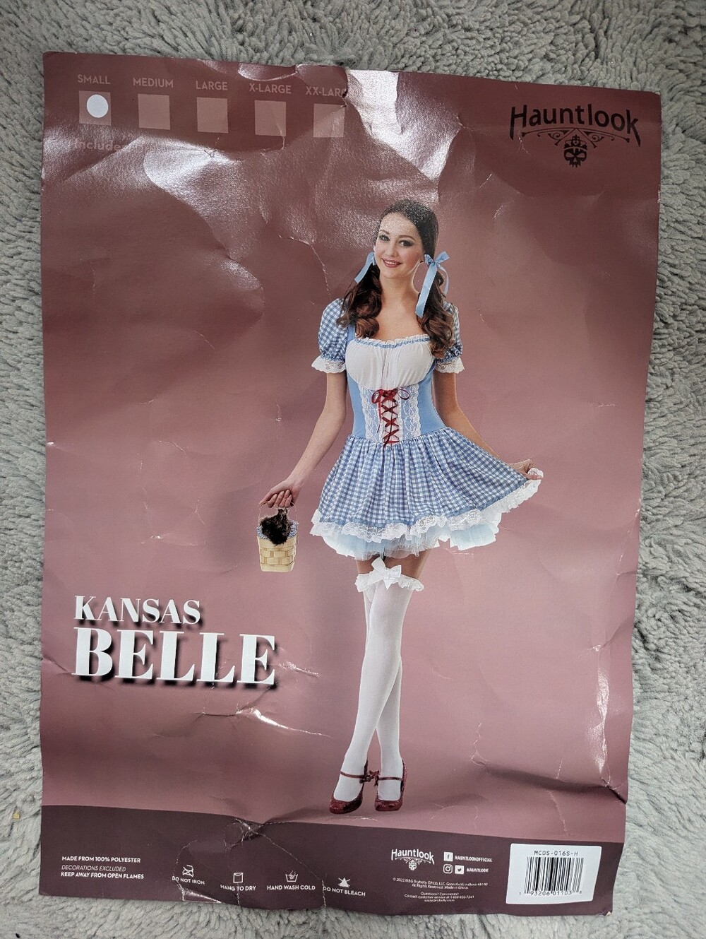 Kansas Belle Dorothy Costume Blue Gingham Dress Wizard Of Oz | Small